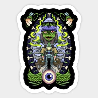 Frankenstein chopper de guadalupe Sticker